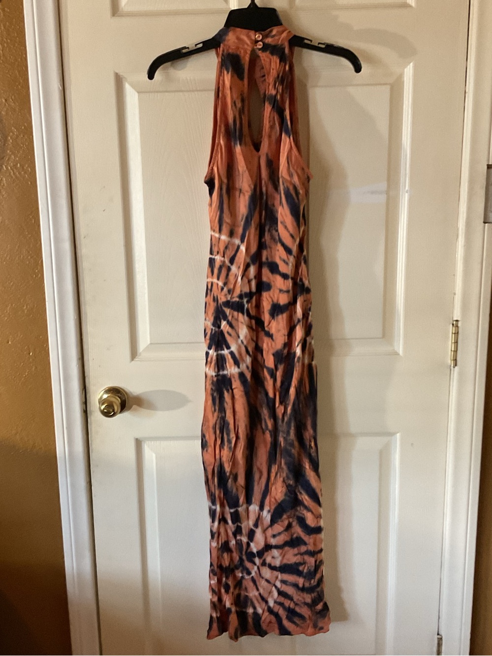 FYB Tie-Dye Maxi Dress in Rust and Black - Sleeveless Women's Dress size XS